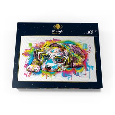 Puppy Drip Art 100 Jigsaw Puzzle box view3