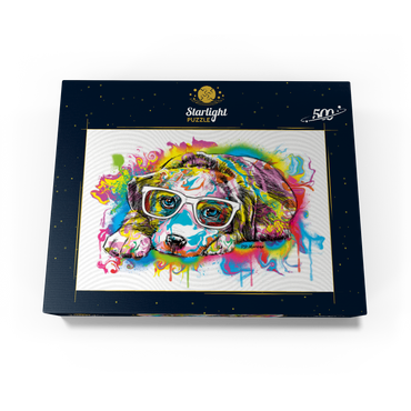 Puppy Drip Art 500 Jigsaw Puzzle box view3