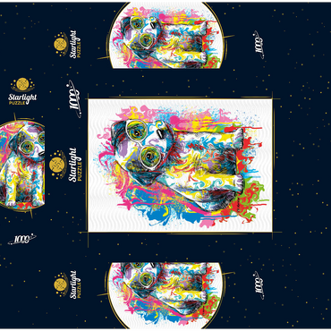 Jack Russell with Glasses 1000 Jigsaw Puzzle box 3D Modell