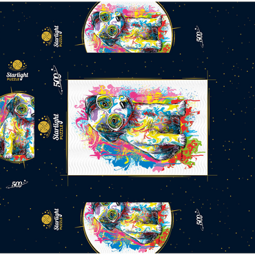 Jack Russell with Glasses 500 Jigsaw Puzzle box 3D Modell