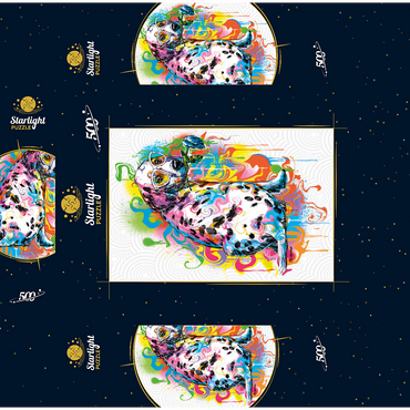Dalmatian with Rose 500 Jigsaw Puzzle box 3D Modell