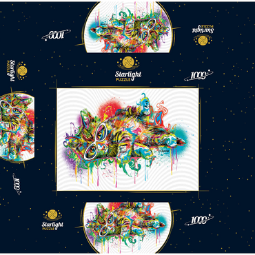 Lazy Cat 1000 Jigsaw Puzzle box 3D Modell