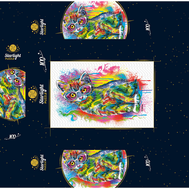 Tilted Kitty 100 Jigsaw Puzzle box 3D Modell