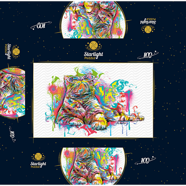 Kitten Staring Away 100 Jigsaw Puzzle box 3D Modell