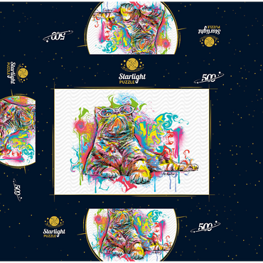 Kitten Staring Away 500 Jigsaw Puzzle box 3D Modell