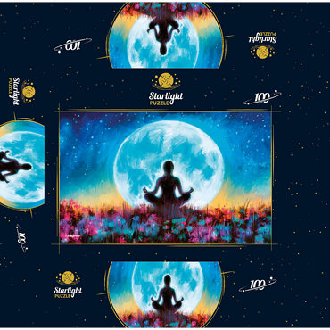 Yoga Moon 100 Jigsaw Puzzle box 3D Modell