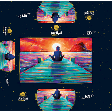 Yoga on the Dock 100 Jigsaw Puzzle box 3D Modell