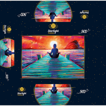 Yoga on the Dock 500 Jigsaw Puzzle box 3D Modell