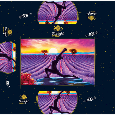 Yoga by the Flowers 100 Jigsaw Puzzle box 3D Modell