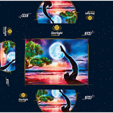 Yoga on the beach 1000 Jigsaw Puzzle box 3D Modell