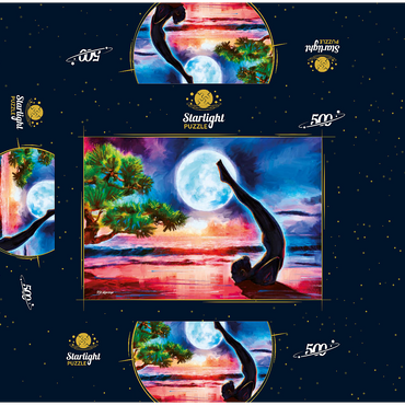 Yoga on the beach 500 Jigsaw Puzzle box 3D Modell