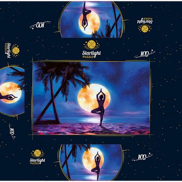 Yoga with Palm Trees 100 Jigsaw Puzzle box 3D Modell