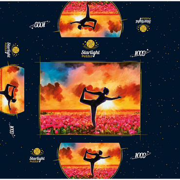 Yoga in a Flower Bed 1000 Jigsaw Puzzle box 3D Modell