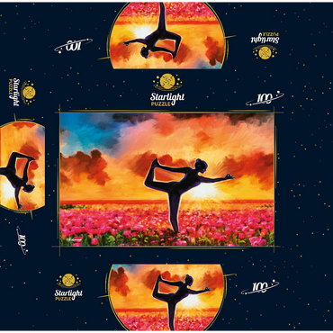 Yoga in a Flower Bed 100 Jigsaw Puzzle box 3D Modell