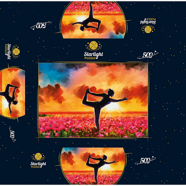 Yoga in a Flower Bed 500 Jigsaw Puzzle box 3D Modell