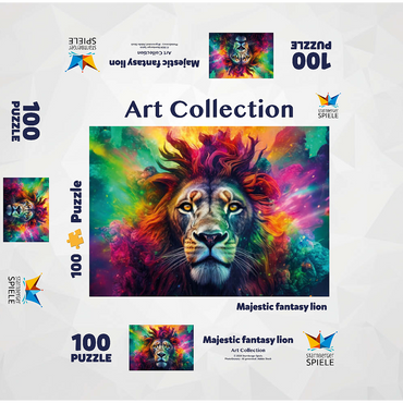 Majestic fantasy lion 100 Jigsaw Puzzle box 3D Modell