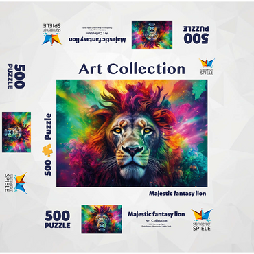 Majestic fantasy lion 500 Jigsaw Puzzle box 3D Modell