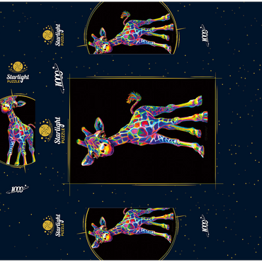 Pop Colors Giraffe 1000 Jigsaw Puzzle box 3D Modell