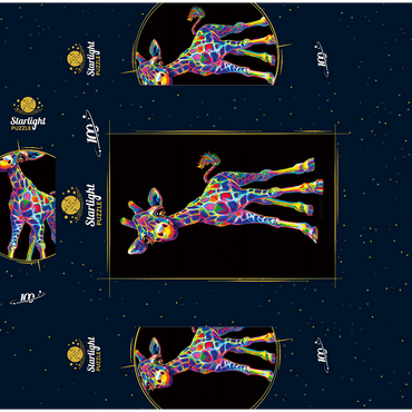 Pop Colors Giraffe 100 Jigsaw Puzzle box 3D Modell