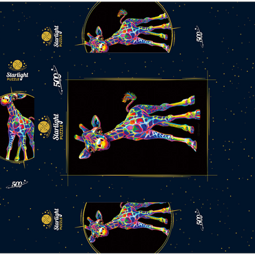 Pop Colors Giraffe 500 Jigsaw Puzzle box 3D Modell