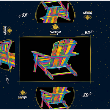 Pop Colors Adirondack Chair 100 Jigsaw Puzzle box 3D Modell