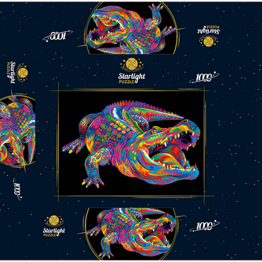 Pop Colors Alligator 1000 Jigsaw Puzzle box 3D Modell