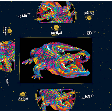 Pop Colors Alligator 100 Jigsaw Puzzle box 3D Modell