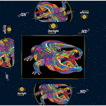 Pop Colors Alligator 500 Jigsaw Puzzle box 3D Modell