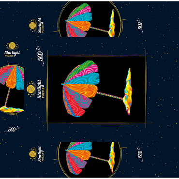 Pop Colors Beach Umbrella 500 Jigsaw Puzzle box 3D Modell