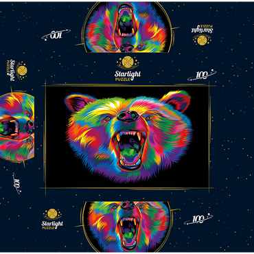 Roaring Black Bear 100 Jigsaw Puzzle box 3D Modell