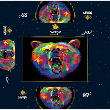 Roaring Black Bear 500 Jigsaw Puzzle box 3D Modell