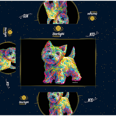 Pop Colors Westie 100 Jigsaw Puzzle box 3D Modell
