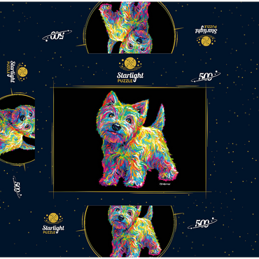 Pop Colors Westie 500 Jigsaw Puzzle box 3D Modell