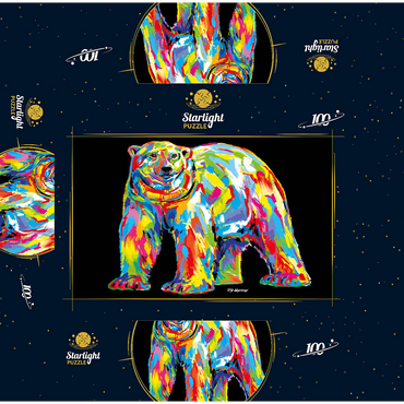 Polar Bear Pop Colors 100 Jigsaw Puzzle box 3D Modell