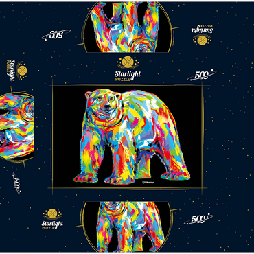 Polar Bear Pop Colors 500 Jigsaw Puzzle box 3D Modell