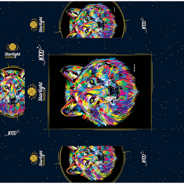 Pop Colors Wolf 1000 Jigsaw Puzzle box 3D Modell