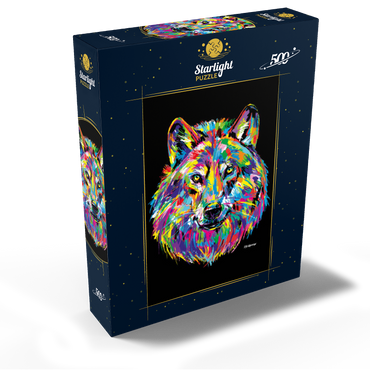 Pop Colors Wolf 500 Jigsaw Puzzle box view2