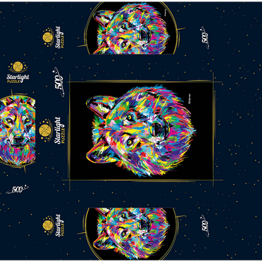 Pop Colors Wolf 500 Jigsaw Puzzle box 3D Modell