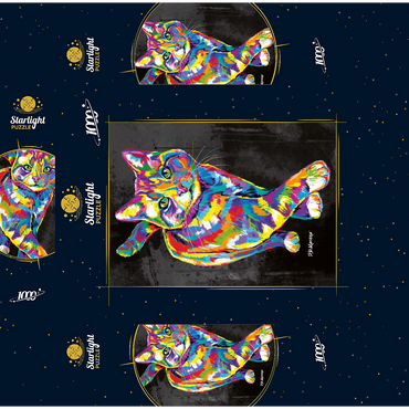 Prancing Kitten 1000 Jigsaw Puzzle box 3D Modell