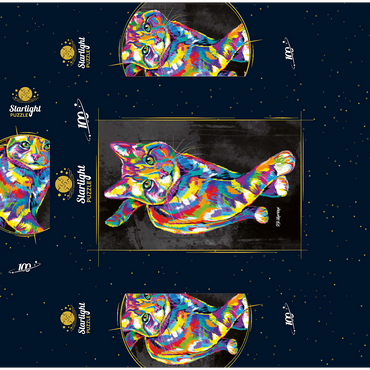 Prancing Kitten 100 Jigsaw Puzzle box 3D Modell