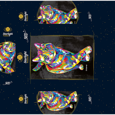 Prancing Kitten 500 Jigsaw Puzzle box 3D Modell