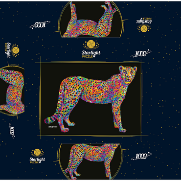 Cheetah Pop Colors 1000 Jigsaw Puzzle box 3D Modell
