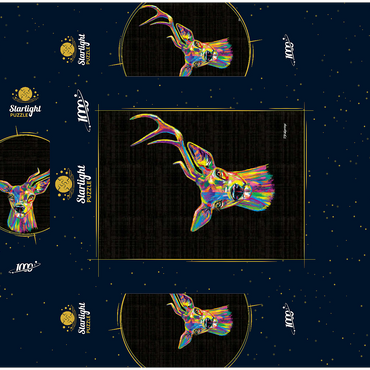 Deer Family 1000 Jigsaw Puzzle box 3D Modell
