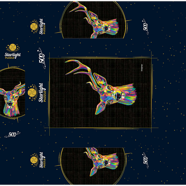 Deer Family 500 Jigsaw Puzzle box 3D Modell