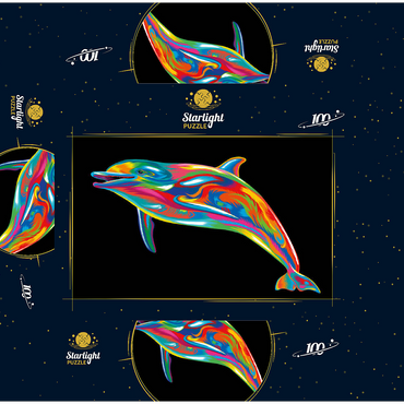 Pop Colors Dolphin 100 Jigsaw Puzzle box 3D Modell