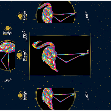 Pop Colors Flamingo 100 Jigsaw Puzzle box 3D Modell