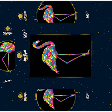 Pop Colors Flamingo 500 Jigsaw Puzzle box 3D Modell