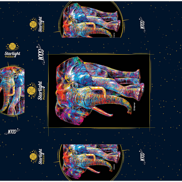 Pop Colors Elephant 1000 Jigsaw Puzzle box 3D Modell