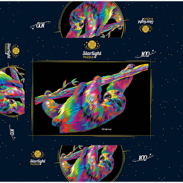 Sloth Relaxin' 100 Jigsaw Puzzle box 3D Modell