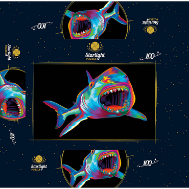 Pop Colors Shark 100 Jigsaw Puzzle box 3D Modell